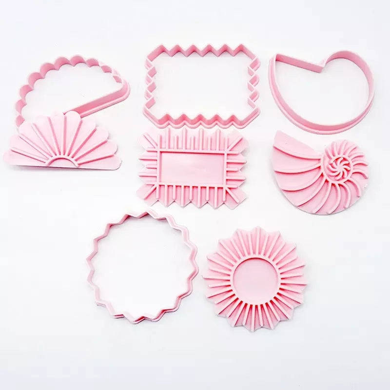 Fancy Frame Shapes plastic cookie cutter and impression set