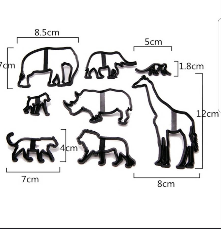 Wild life safari animal theme silhouette cutter set