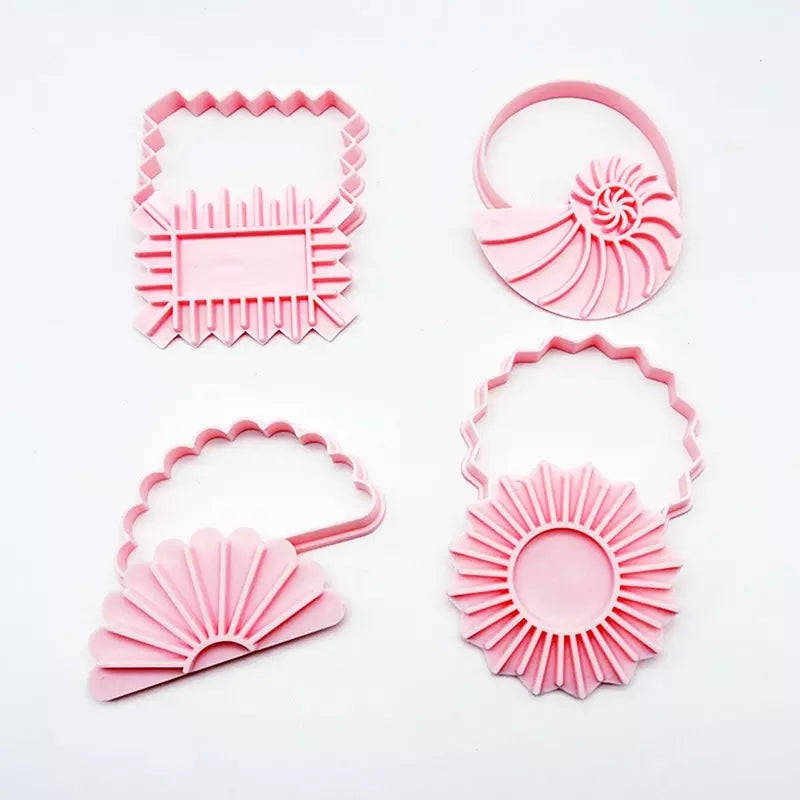 Fancy Frame Shapes plastic cookie cutter and impression set