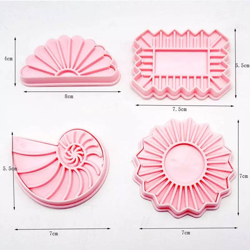 Fancy Frame Shapes plastic cookie cutter and impression set
