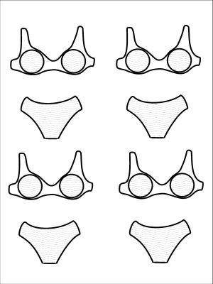 B102  Hard Plastic Chocolate Mould Bikini with Roses, Bra 6.2x3.6cm, Panty 4.7x3.5cm