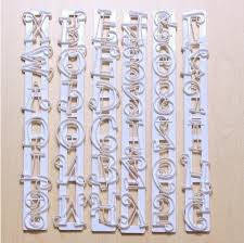 Fancy curly Alphabet and numbers fondant ruler cutter embosser, 3.5cm, Tappits