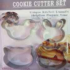 Mickey, Bunny, Cat, Pooh bear metal cutter set