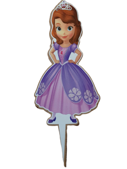 Wooden Sofia Cake Topper, 12.5x7cm