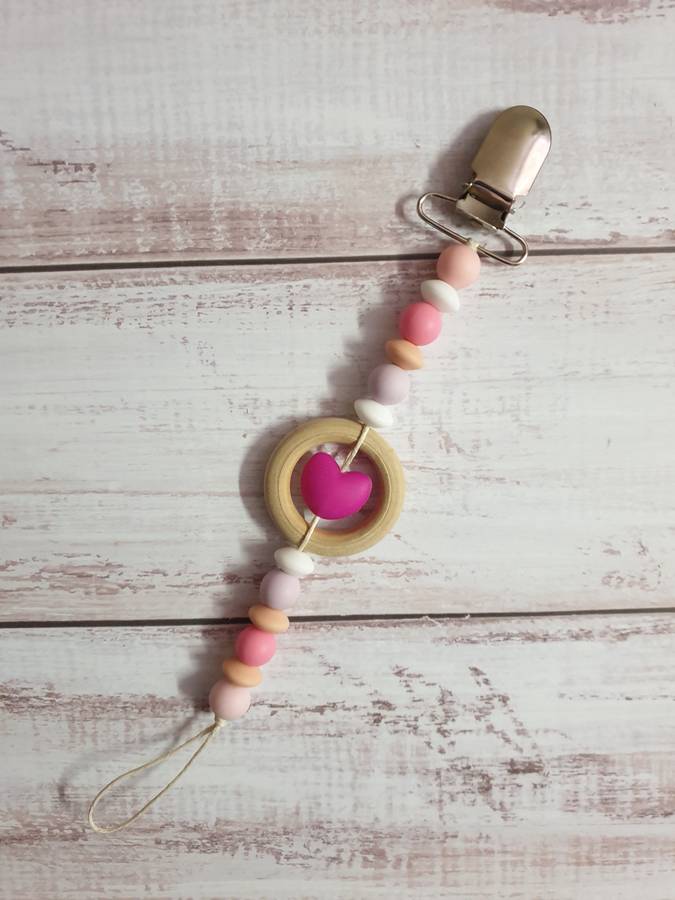 Food Safe silicone bead baby dummy clips - C
