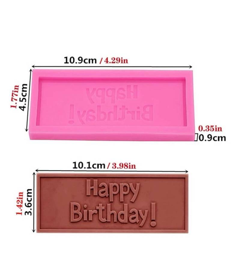 Silicone Mould  Happy Birthday Slab