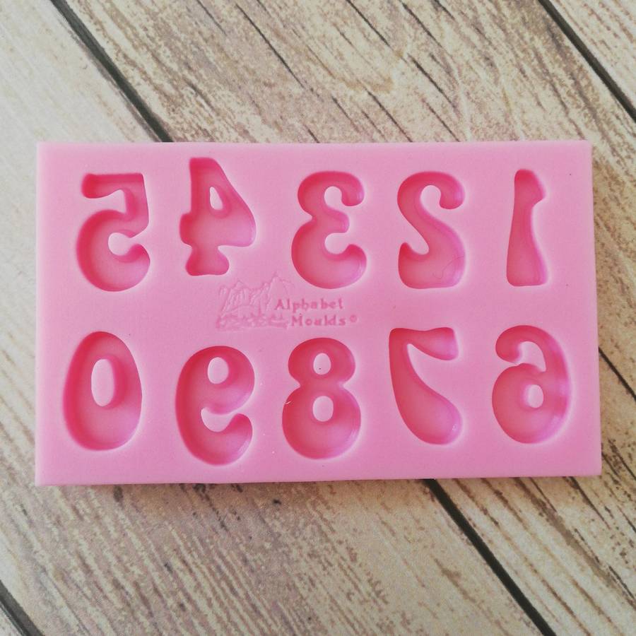 Number silicone mould, +-2.2x1.7cm
