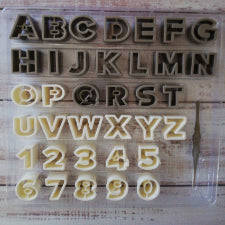 Plastic alphabet and numbers fondant cutters