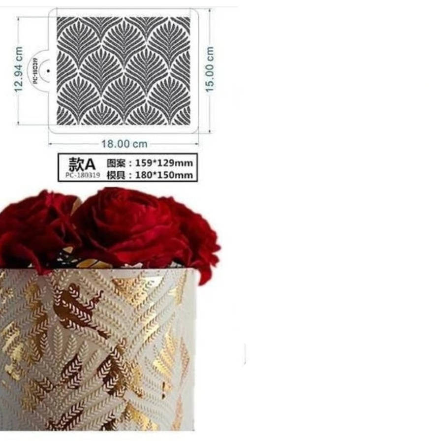 Leaf Pattern Cake stencil, A