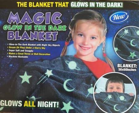Magic glows in the dark blanket, Grey