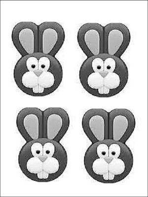 EE66 Hard Plastic Chocolate Mould Easter Bunny Face