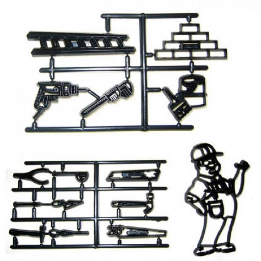 Construction workers and tools Patchwork Cutter set