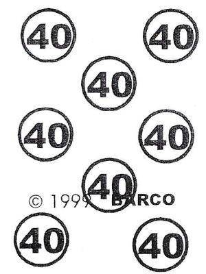 DD16 Hard Plastic Chocolate Mould Number 40 Plaque Disc 3.7cmx0.5cm deep