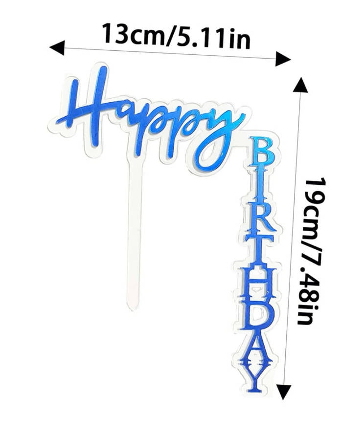 Nr106 Acrylic Cake Topper Happy Birthday