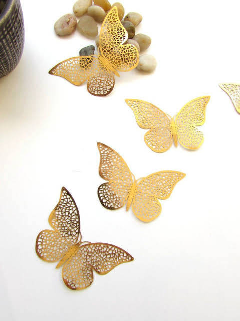 HD004 Wall Sticker Decorating  Butterfly Purple pink  12pc