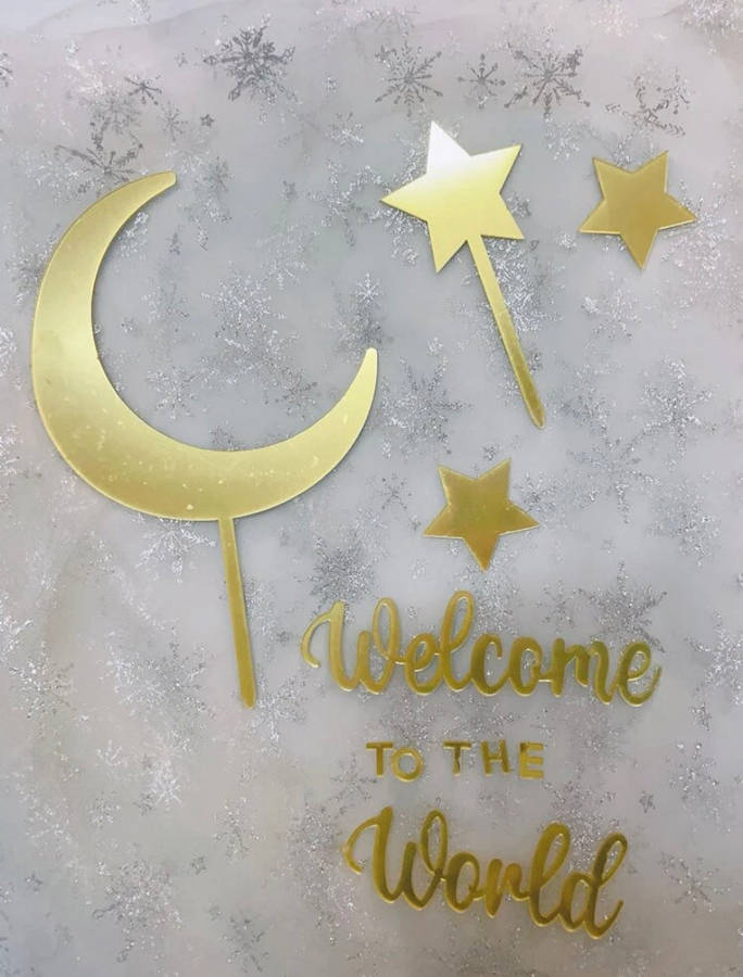 I Line Art Abstract Acrylic Cake Topper