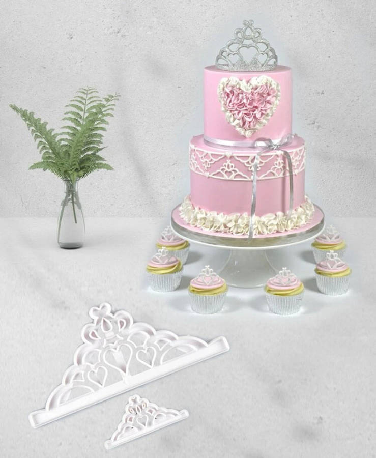 2pc Tiara plastic fondant cutter