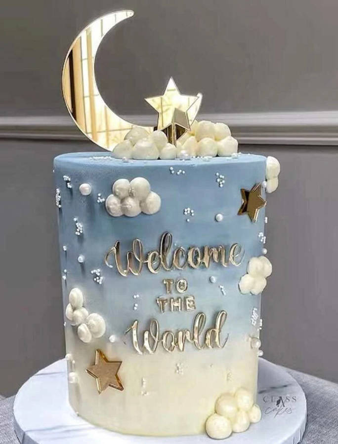 I Line Art Abstract Acrylic Cake Topper