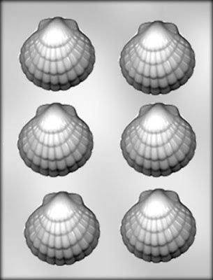 Plastic chocolate mould, Shell, 7x6.5cm