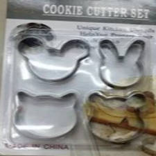 Mickey, Bunny, Cat, Pooh bear metal cutter set