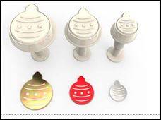 RP10141 Pastime Christmas Ornament Cookie Plunger Cutter Set
