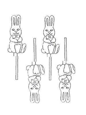 F09 Hard Plastic Chocolate Mould Easter Bunny Lollipop