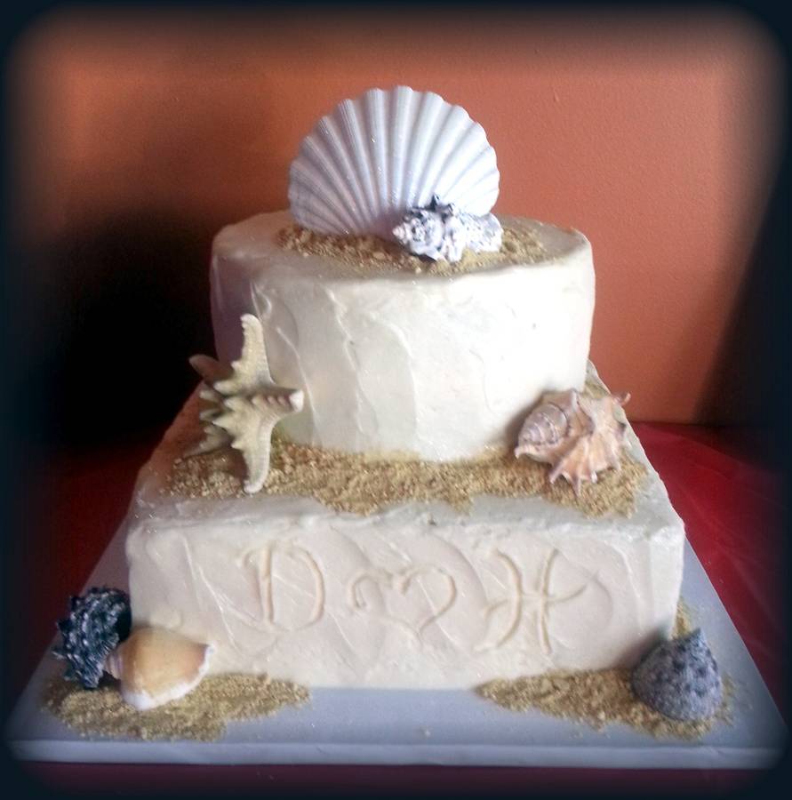 Real Shell cake topper for Hawaii party, 11x10cm, single shell