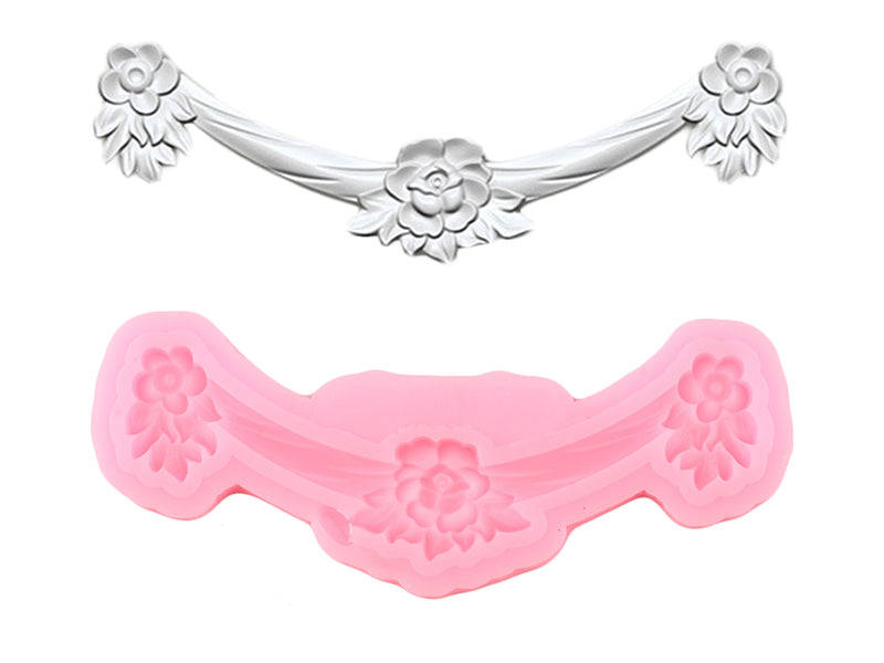 Silicone Mould Rose Drape Border