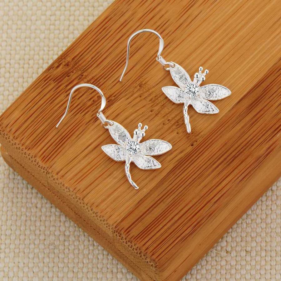 Lucky Silver - Silver Designer Dragon Fly Hanging Earrings - LOCAL STOCK - LSE154