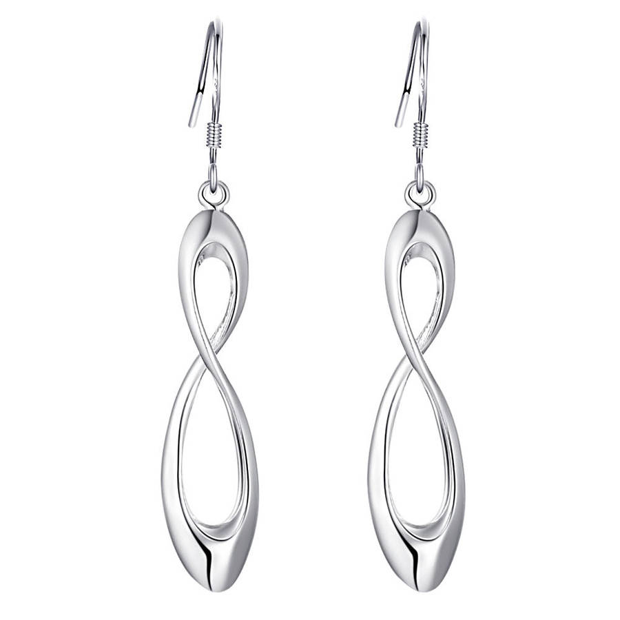 Lucky Silver - Silver Designer Infinity Dangle Earrings - LOCAL STOCK - LSE262