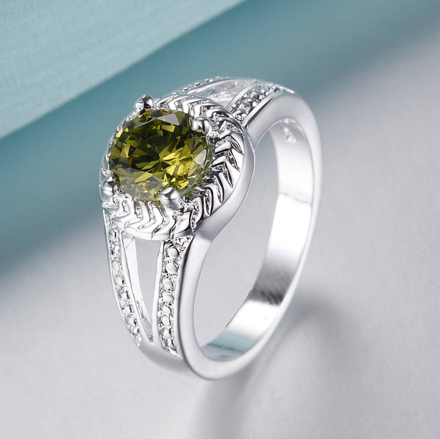 Lucky Silver - Silver Designer Ring - Light Green - LOCAL STOCK - LSR131