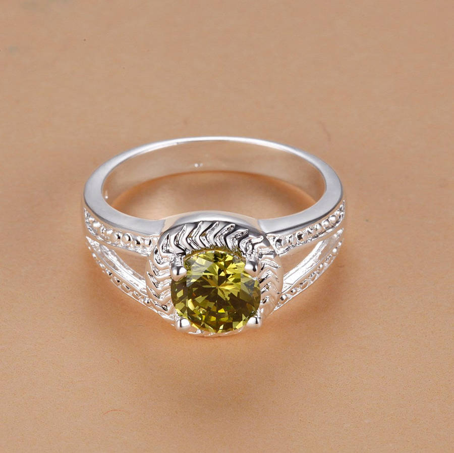 Lucky Silver - Silver Designer Ring - Light Green - LOCAL STOCK - LSR131