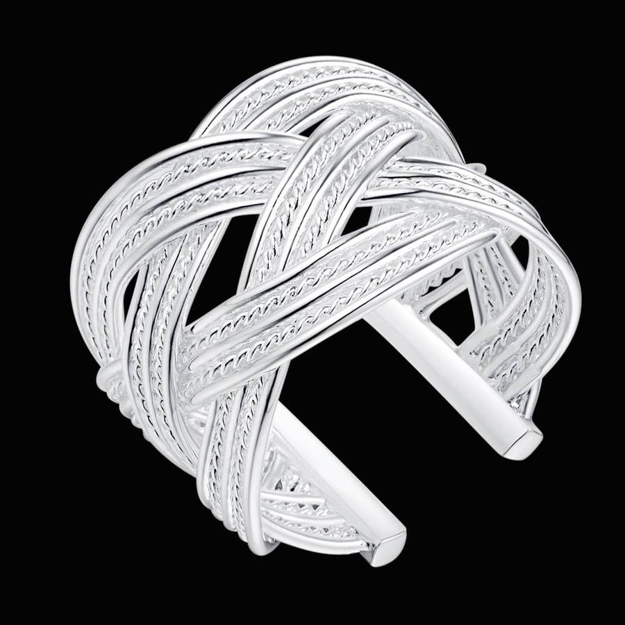 Lucky Silver - Silver Designer Open Weave Adjustable Ring - LOCAL STOCK - LSR235