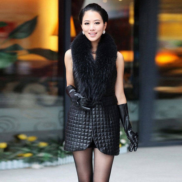 Women's Stylish Black Solid Blazer Vest - L / BLACK