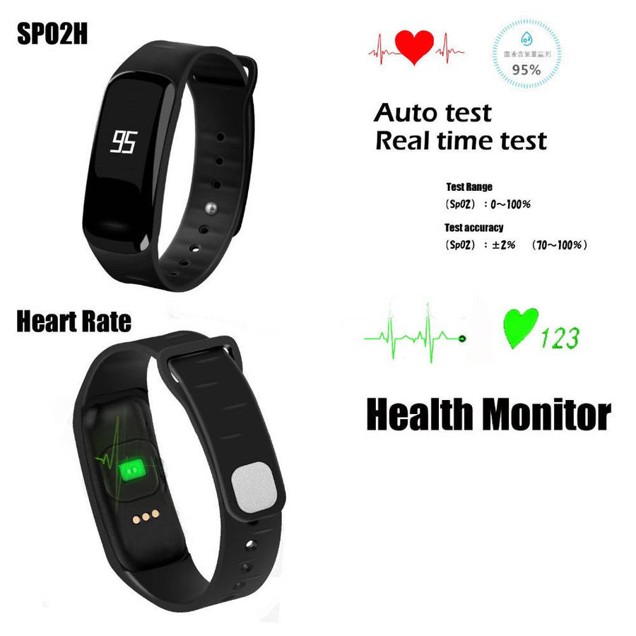 ***SPECIAL***** BLOOD PRESSURE + OXYGEN + HEART RATE HEALTH FITNESS TRACKER - Black