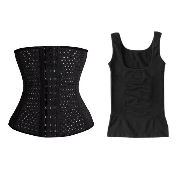 2 in 1 Abdomen Belt Corset and Vest Set - Medium