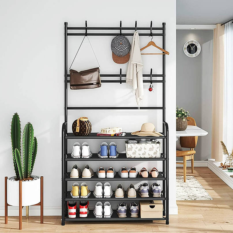 Multifunctional Shoe Storage Organizer  (60 x 26 x 172cm) - Black