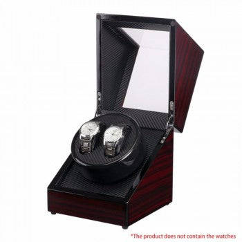 2 Slots Glossy Wooden Electronic Watch Box