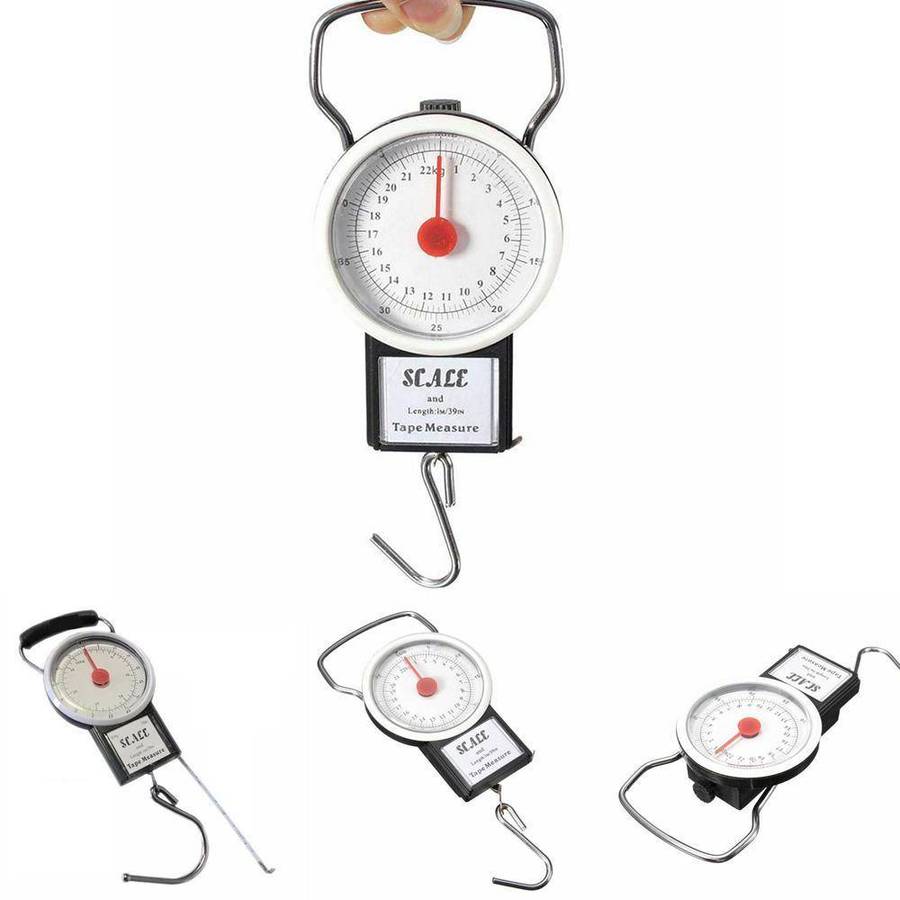 22kg Portable Luggage Weight Hook Scale With Tape Measure