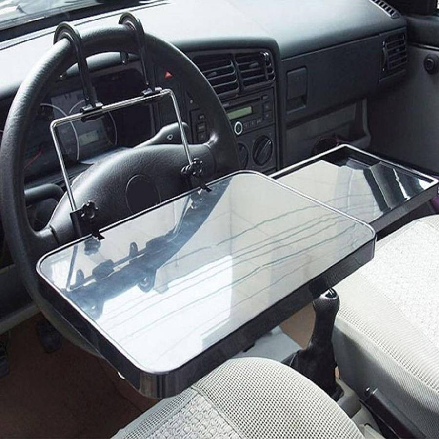 Portable Car Steering Wheel Table Tray Food Drink Stand Holder Support Lunch Laptop Desk