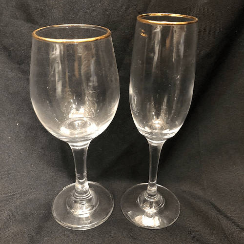 Stemware - Single Gold Rim - 6's