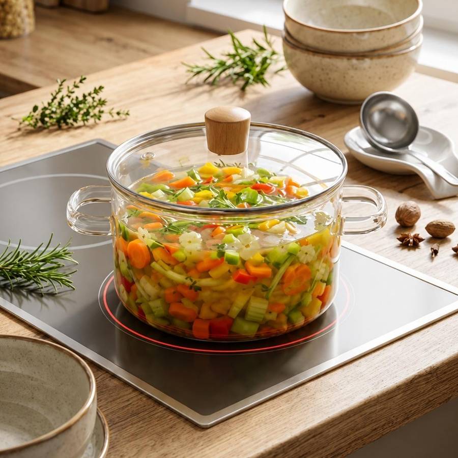Cooking Pot - Transparent Glass - 3.5L