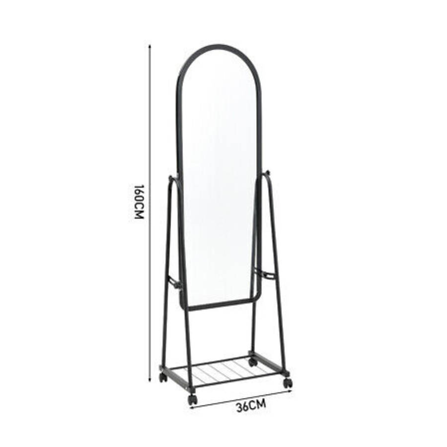 Free Stand Mirror with Single Tray