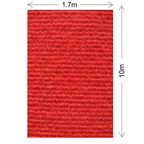 Carpet - Events Floor Rib Carpets - Per Roll - 10m x 3.5m / Red