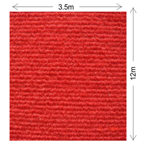 Carpet - Events Floor Rib Carpets - Per Roll - 10m x 3.5m / Red