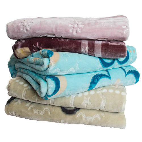 Blankets - City Embossed Mink Queen - Cream & Mint