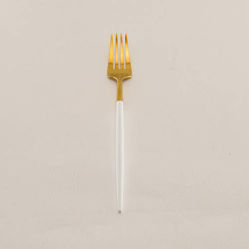 Modern Cutlery - Singles - Forks / White and Gold