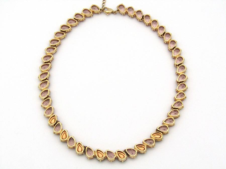 Swarovski pear-cut pink necklace.