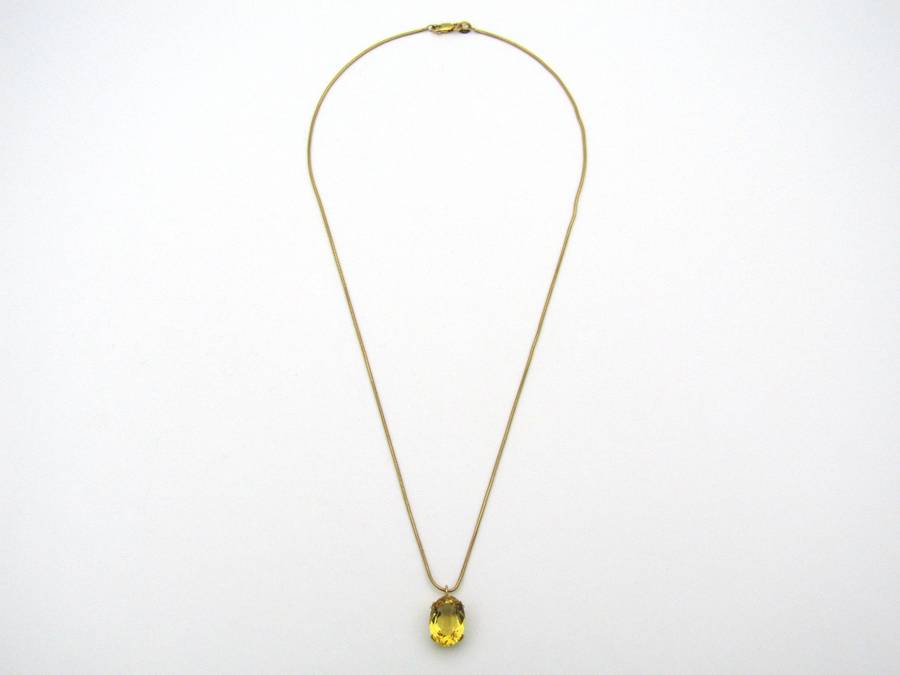 9K gold citrine pendant.