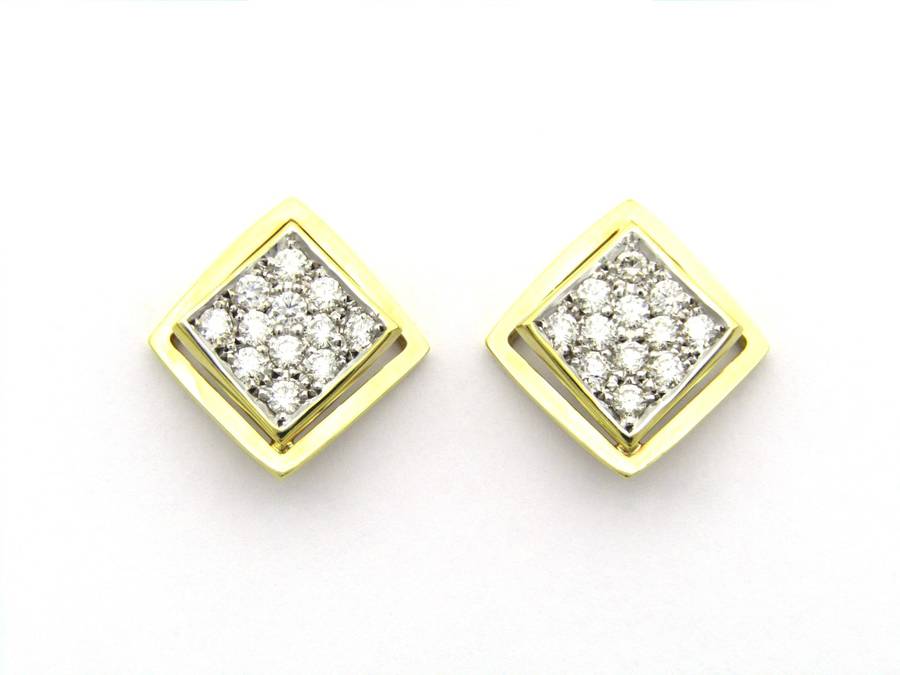 18K gold diamond earrings.